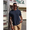 image:imageCOOFANDY Mens Henley Shirts Short Sleeve Texture Casual Button Tee ShirtsNavy Blue