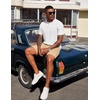 image:imageCOOFANDY Mens Henley Shirts Short Sleeve Texture Casual Button Tee ShirtsWhite