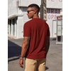 image:imageCOOFANDY Mens Henley Shirts Short Sleeve Texture Casual Button Tee ShirtsWine Red