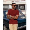 image:imageCOOFANDY Mens Henley Shirts Short Sleeve Texture Casual Button Tee ShirtsWine Red