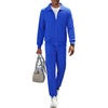 image:imageCOOFANDY Mens Athletic Tracksuit 2 Piece Sweat Suits Jacket and Pants SetBlue