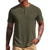 image:imageCOOFANDY Mens Henley Shirts Short Sleeve Texture Casual Button Tee ShirtsArmy Green