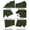 image:imageCOOFANDY Mens 2 Piece Outfit Quarter Zip Short Sleeve Top amp Pants SetArmy Green