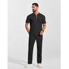 image:imageCOOFANDY Mens 2 Piece Outfit Quarter Zip Short Sleeve Top amp Pants SetBlack