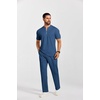 image:imageCOOFANDY Mens 2 Piece Outfit Quarter Zip Short Sleeve Top amp Pants SetDark Blue