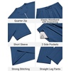 image:imageCOOFANDY Mens 2 Piece Outfit Quarter Zip Short Sleeve Top amp Pants SetDark Blue
