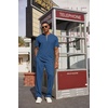image:imageCOOFANDY Mens 2 Piece Outfit Quarter Zip Short Sleeve Top amp Pants SetDark Blue