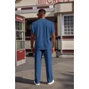 image:imageCOOFANDY Mens 2 Piece Outfit Quarter Zip Short Sleeve Top amp Pants SetDark Blue