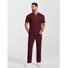 image:imageCOOFANDY Mens 2 Piece Outfit Quarter Zip Short Sleeve Top amp Pants SetDark Red