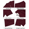 image:imageCOOFANDY Mens 2 Piece Outfit Quarter Zip Short Sleeve Top amp Pants SetDark Red