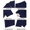 image:imageCOOFANDY Mens 2 Piece Outfit Quarter Zip Short Sleeve Top amp Pants SetNavy Blue