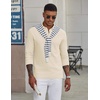 image:imageCOOFANDY Mens Long Sleeve Polo Shirts Classic Cotton Pique Polo ShirtsBeige