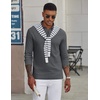 image:imageCOOFANDY Mens Long Sleeve Polo Shirts Classic Cotton Pique Polo ShirtsDark Grey