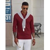 image:imageCOOFANDY Mens Long Sleeve Polo Shirts Classic Cotton Pique Polo ShirtsDark Red