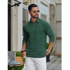 image:imageCOOFANDY Mens Long Sleeve Polo Shirts Classic Cotton Pique Polo ShirtsGreen
