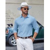 image:imageCOOFANDY Mens Long Sleeve Polo Shirts Classic Cotton Pique Polo ShirtsLight Blue