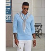image:imageCOOFANDY Mens Long Sleeve Polo Shirts Classic Cotton Pique Polo ShirtsLight Blue