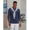 image:imageCOOFANDY Mens Long Sleeve Polo Shirts Classic Cotton Pique Polo ShirtsNavy Blue