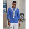 image:imageCOOFANDY Mens Long Sleeve Polo Shirts Classic Cotton Pique Polo ShirtsSky Blue