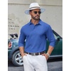 image:imageCOOFANDY Mens Long Sleeve Polo Shirts Classic Cotton Pique Polo ShirtsSky Blue