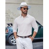 image:imageCOOFANDY Mens Long Sleeve Polo Shirts Classic Cotton Pique Polo ShirtsWhite