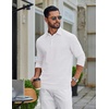 image:imageCOOFANDY Mens Long Sleeve Polo Shirts Classic Cotton Pique Polo ShirtsWhite