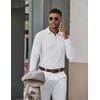 image:imageCOOFANDY Mens Long Sleeve Polo Shirts Classic Cotton Pique Polo ShirtsWhite