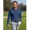 image:imageCOOFANDY Mens Polo Shirts Long Sleeve UPF 50 Moisture Wicking Golf ShirtDemin Blue