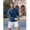 image:imageCOOFANDY Mens Polo Shirts Long Sleeve UPF 50 Moisture Wicking Golf ShirtDemin Blue