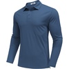image:imageCOOFANDY Mens Polo Shirts Long Sleeve UPF 50 Moisture Wicking Golf ShirtDemin Blue
