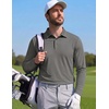 image:imageCOOFANDY Mens Polo Shirts Long Sleeve UPF 50 Moisture Wicking Golf ShirtGray