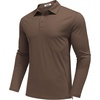 image:imageCOOFANDY Mens Polo Shirts Long Sleeve UPF 50 Moisture Wicking Golf ShirtLight Brown