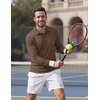 image:imageCOOFANDY Mens Polo Shirts Long Sleeve UPF 50 Moisture Wicking Golf ShirtLight Brown