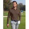 image:imageCOOFANDY Mens Polo Shirts Long Sleeve UPF 50 Moisture Wicking Golf ShirtLight Brown