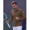 image:imageCOOFANDY Mens Polo Shirts Long Sleeve UPF 50 Moisture Wicking Golf ShirtLight Brown