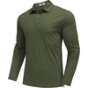 image:imageCOOFANDY Mens Polo Shirts Long Sleeve UPF 50 Moisture Wicking Golf ShirtOlive Green