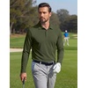 image:imageCOOFANDY Mens Polo Shirts Long Sleeve UPF 50 Moisture Wicking Golf ShirtOlive Green