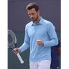 image:imageCOOFANDY Mens Polo Shirts Long Sleeve UPF 50 Moisture Wicking Golf ShirtSky Blue