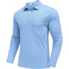 image:imageCOOFANDY Mens Polo Shirts Long Sleeve UPF 50 Moisture Wicking Golf ShirtSky Blue