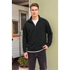 image:imageCOOFANDY Mens Quarter Zip Pullover FleeceLined Mock Neck Sweatshirt CasualAll Black