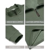 image:imageCOOFANDY Mens Quarter Zip Pullover FleeceLined Mock Neck Sweatshirt CasualArmy Green