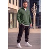 image:imageCOOFANDY Mens Quarter Zip Pullover FleeceLined Mock Neck Sweatshirt CasualArmy Green