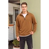 image:imageCOOFANDY Mens Quarter Zip Pullover FleeceLined Mock Neck Sweatshirt CasualCopper