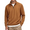 image:imageCOOFANDY Mens Quarter Zip Pullover FleeceLined Mock Neck Sweatshirt CasualCopper