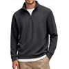 image:imageCOOFANDY Mens Quarter Zip Pullover FleeceLined Mock Neck Sweatshirt CasualDrak Grey