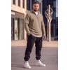 image:imageCOOFANDY Mens Quarter Zip Pullover FleeceLined Mock Neck Sweatshirt CasualKhaki