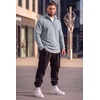 image:imageCOOFANDY Mens Quarter Zip Pullover FleeceLined Mock Neck Sweatshirt CasualLight Grey