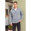 image:imageCOOFANDY Mens Quarter Zip Pullover FleeceLined Mock Neck Sweatshirt CasualLight Grey