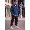 image:imageCOOFANDY Mens Quarter Zip Pullover FleeceLined Mock Neck Sweatshirt CasualNavy Blue