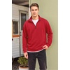 image:imageCOOFANDY Mens Quarter Zip Pullover FleeceLined Mock Neck Sweatshirt CasualRed